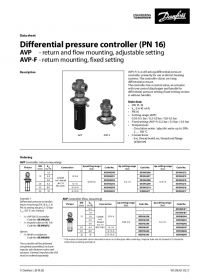 Data sheet differential pressure controller (PN 16) AVP-F return mounting, fixed setting (Технічна специфікація).pdf