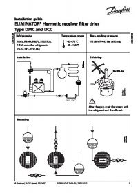 Installation guide Eliminator Hermetic receiver filter drier type DMC and DCC (Руководство по установке).pdf