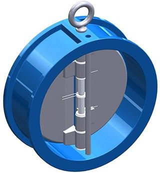 Клапан зворотній двохстворчатий підпружинений T.I.S. арт.С084